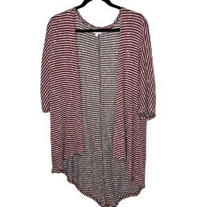 Lularoe Lindsay Small‎ Striped Open Front Cardigan Short Sleeve